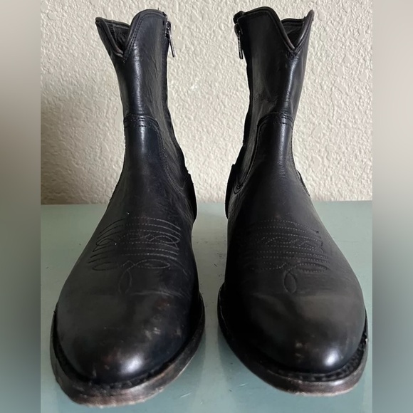 Frye Mens Austin Black Leather Distressed Side Zip Boots Size 10.5 $378 HTF - Picture 7 of 14